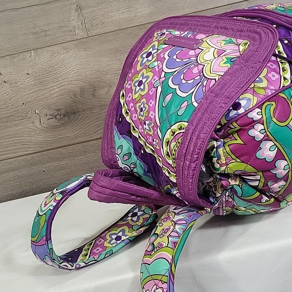 Vera Bradley Heather Purple Paisley Floral Quilted Nylon Backpack